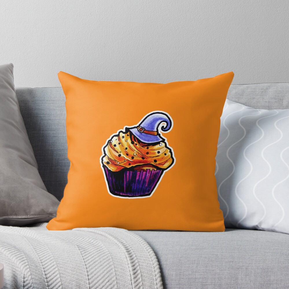 Pumpkin Cupcake Throw Pillow