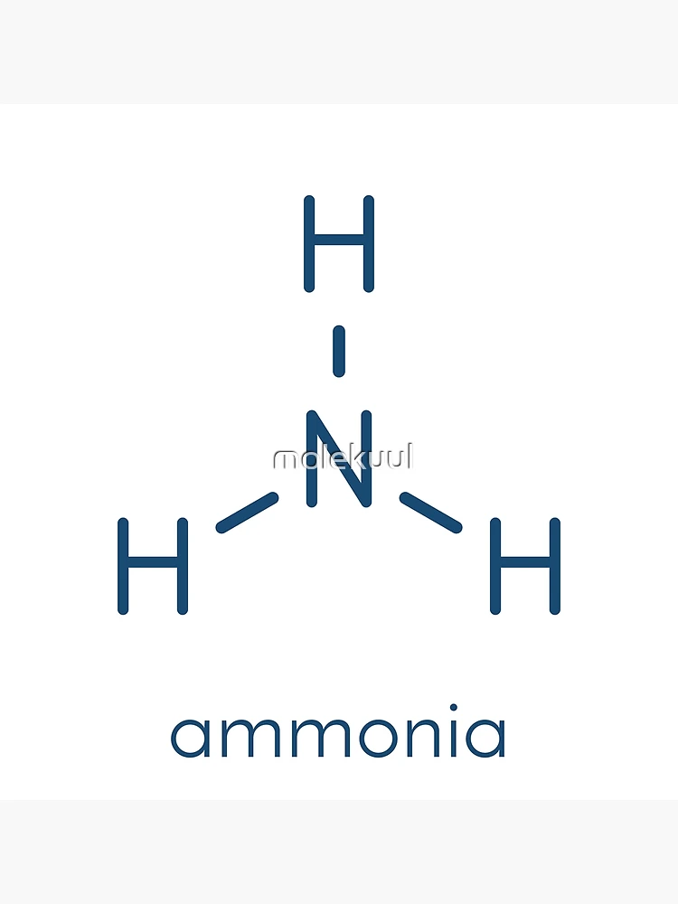 Ammonia nh3 molecule skeletal formula Royalty Free Vector