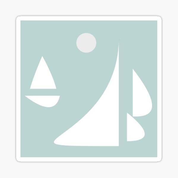 Item preview, Sailing. Minimalist Abstract Sailboat Design in Ice Blue, White, and Grey designed and sold by kierkegaard.