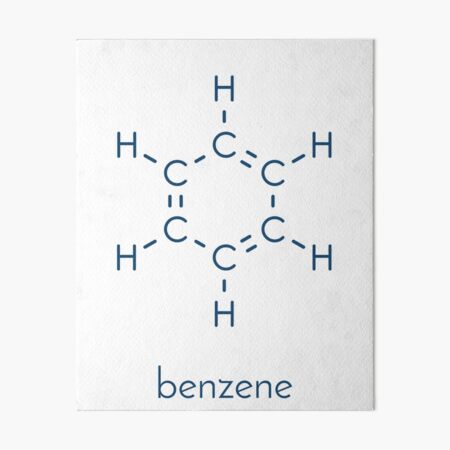 Benzene aromatic hydrocarbon molecule. Skeletal formula. Art Board Print