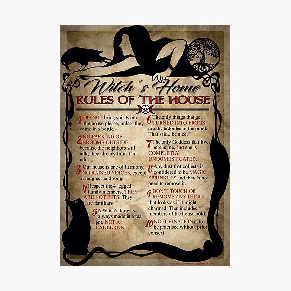 Witch's House Rules Photographic Print