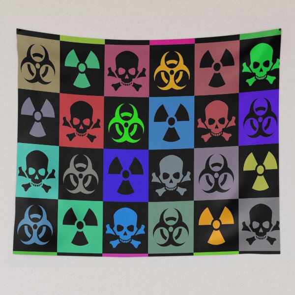 Item preview, Hazard Pattern Nuclear Fallout Skull and Cross Bones Atom designed and sold by VikingRunes.