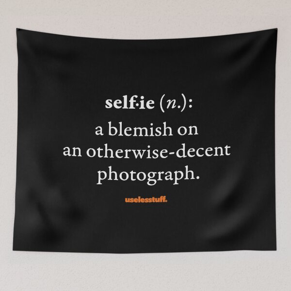 Item preview, 16647-01-BDK - Diccionario Uselesstuff® - Selfie - Manchas (Blanco) designed and sold by Uselesstuff.