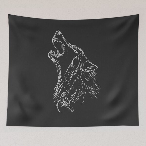 Item preview, Howling Wolf - White on Black designed and sold by emperorwish.
