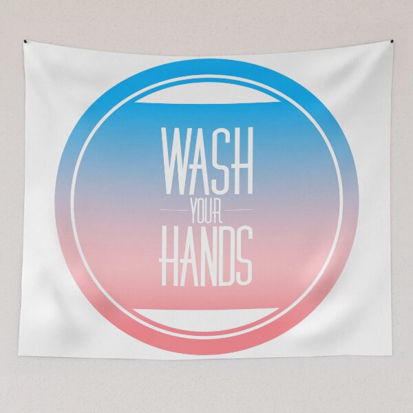 Item preview, Wash Your Hands (round sunset) designed and sold by Funkymask.