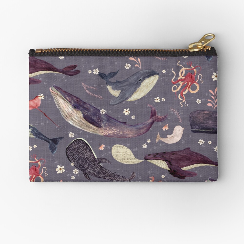 Whale's song lavender Zipper Pouch