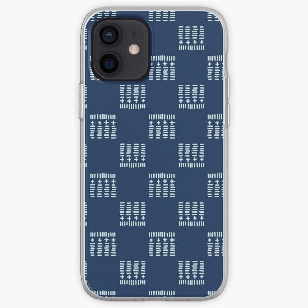 Square Motif Sashiko Style Japanese Needlework iPhone Soft Case
