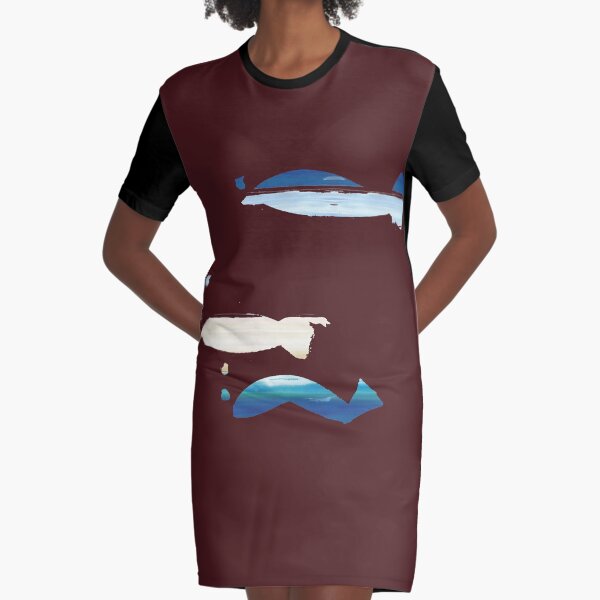 Expressive Fishes Graphic T-Shirt Dress