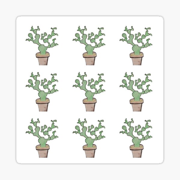 Cactus Print Design Simple Style Sticker