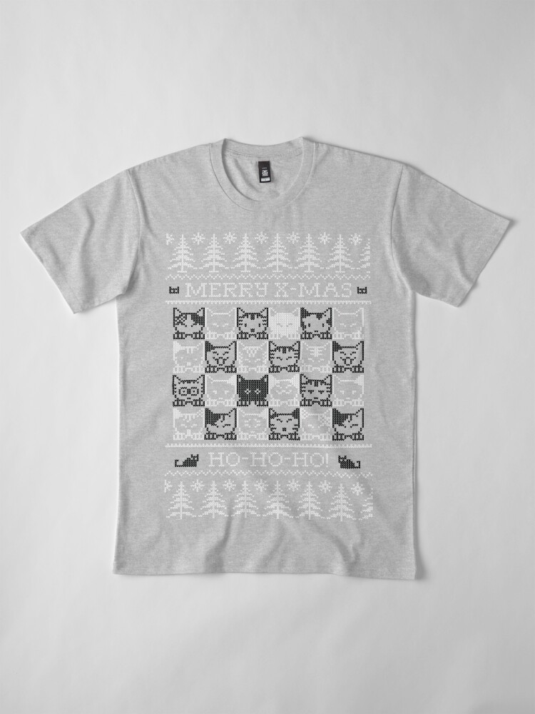 Vista alternativa de Camiseta premium Merry Christmas with black and white cats