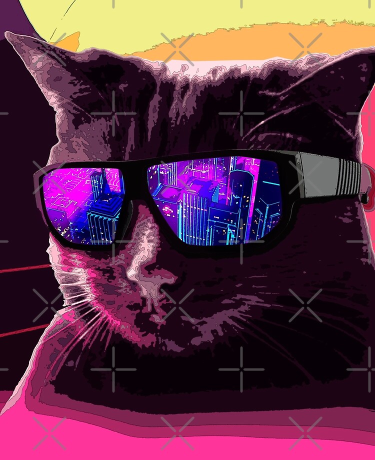 Retrowave Cat" iPad Case & Skin by AnciaoArt | Redbubble