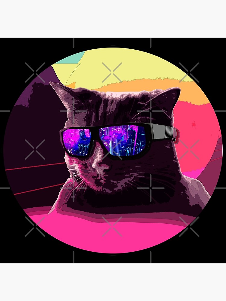 Retrowave Cat" Art Board Print by AnciaoArt | Redbubble