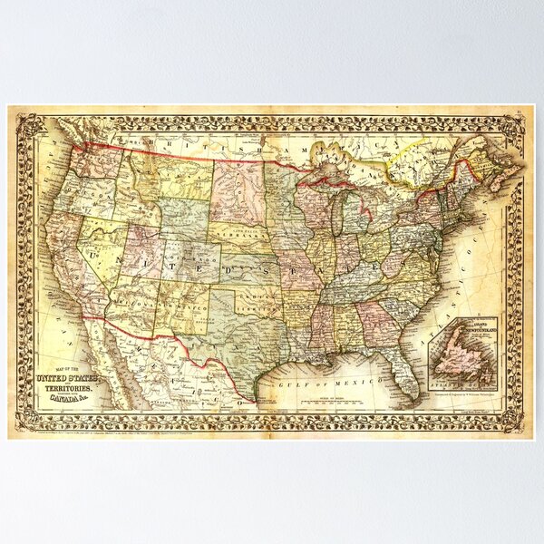 Item preview, Old fashioned USA map designed and sold by Dator.