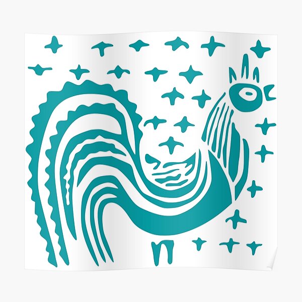 Download Vintage Pyrex Butterprint Rooster Poster By 25vintageplace Redbubble