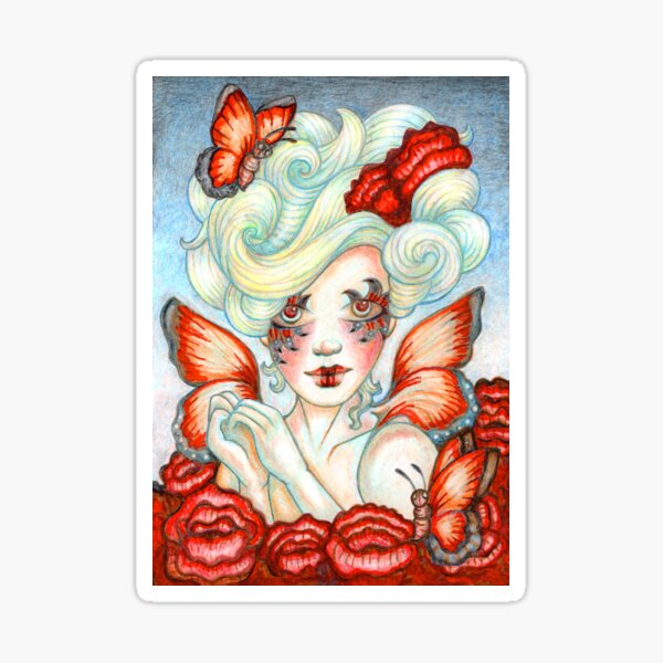 Butterfly Fairy Art titled Bloom by Stephanie Ann Garcia Sticker