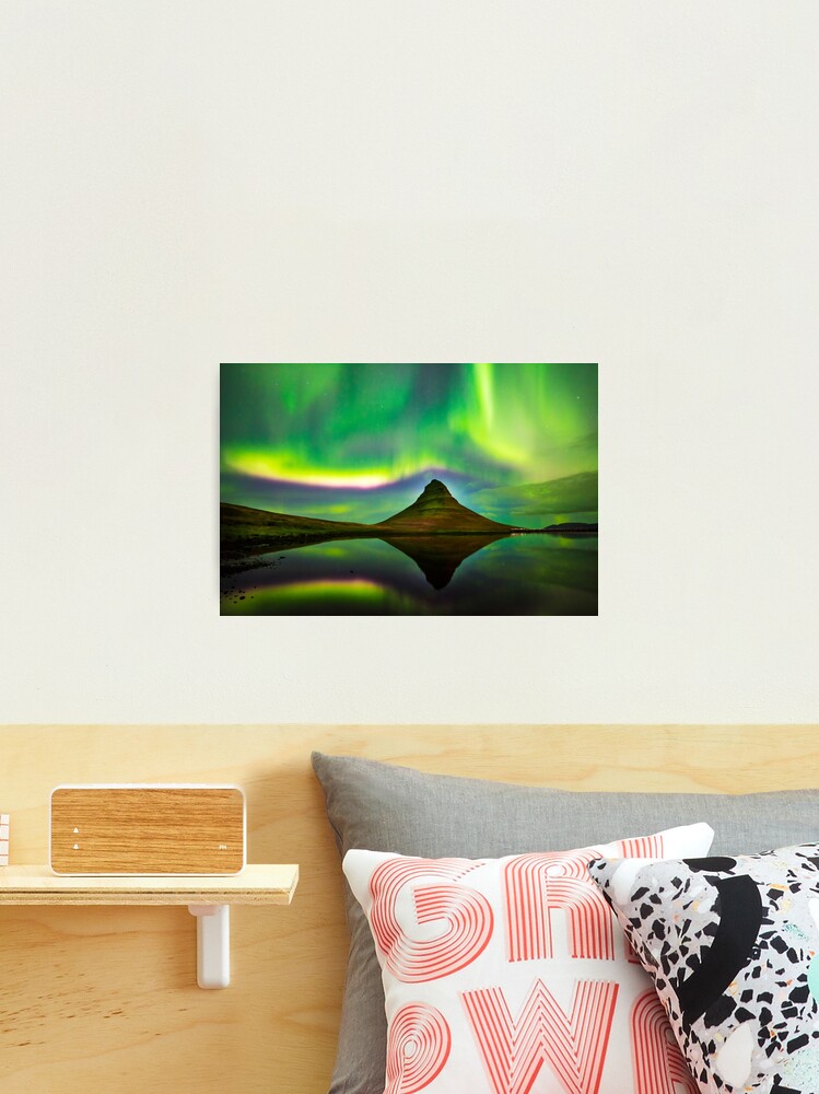 Thumbnail 2 of 3, Photographic Print, Kirkjufell Mountain Aurora Iceland designed and sold by AdrianAlford.