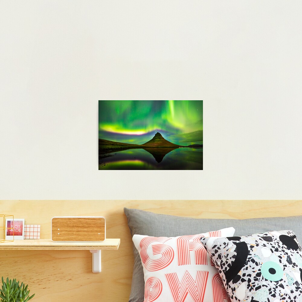 Kirkjufell Mountain Aurora Iceland Photographic Print
