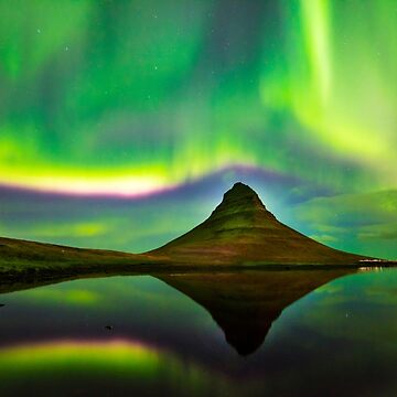 Artwork thumbnail, Kirkjufell Mountain Aurora Iceland by Adrian Alford Photography