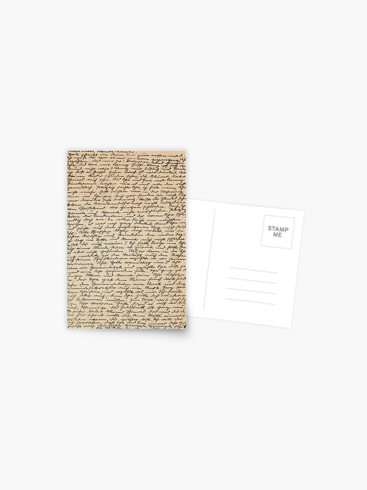 Old-fashioned handwriting Postcard for Sale by Dator