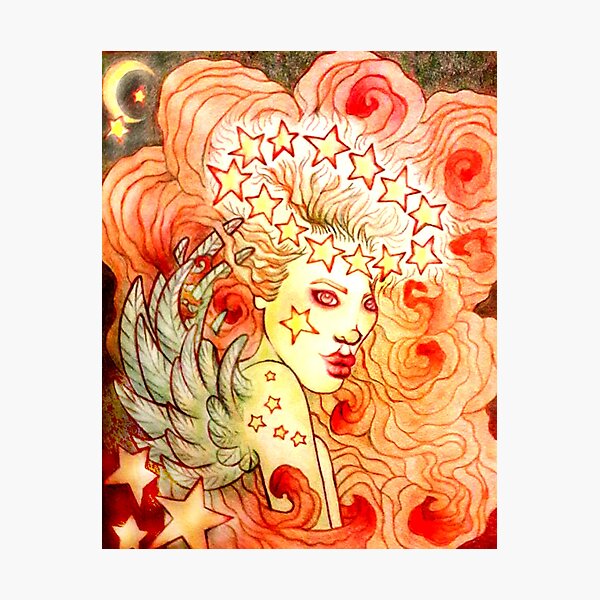 Glamorous Star Angel image titled: Glow created by Stephanie Ann Garcia Photographic Print