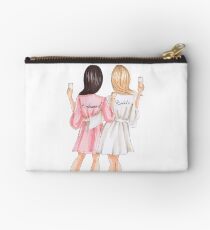 Brown hair bridesmaid Zipper Pouch