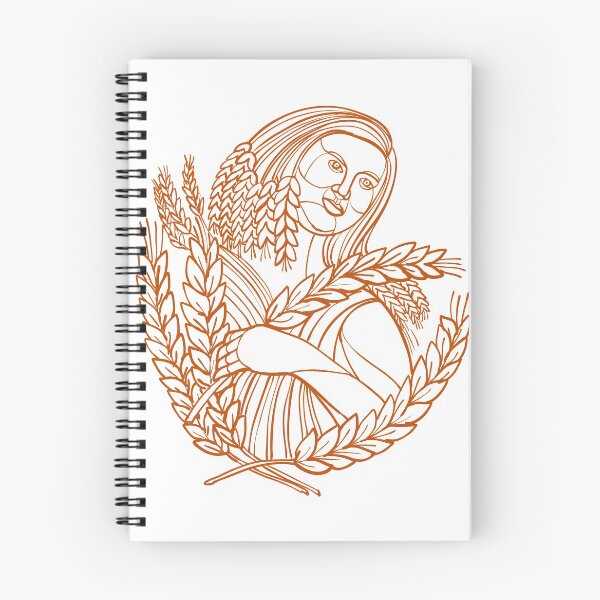 Item preview, Demeter Goddess of Harvest Mono Line designed and sold by patrimonio.