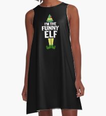 I'm The Funny Elf Cool Christmas Costume A-Line Dress