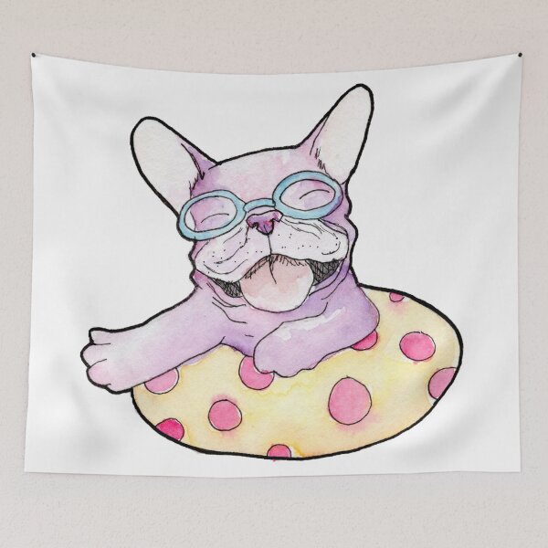 Item preview, French Bulldog in a Pool designed and sold by Stephanie Massie.