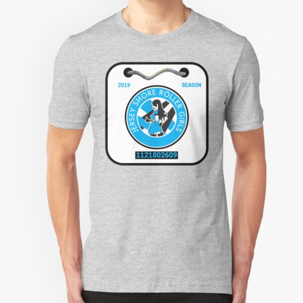 Jersey Shore Roller Girls Beach Badge Slim Fit T-Shirt
