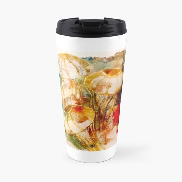 Jellyfish Gelliprint in colour Travel Mug