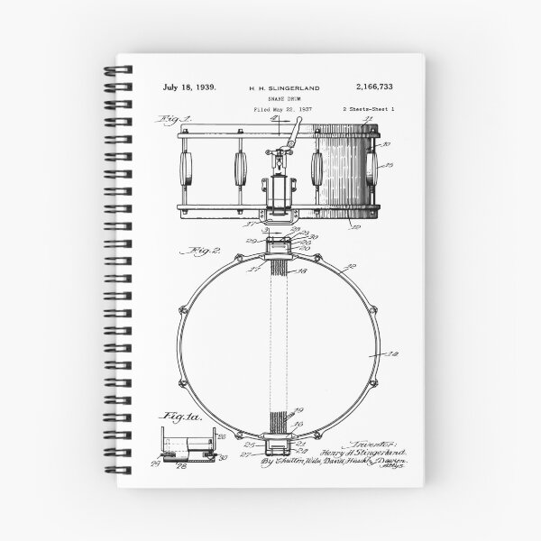 Item preview, Drummer Gift Vintage 1939 Snare Drum Patent designed and sold by MadebyDesign.