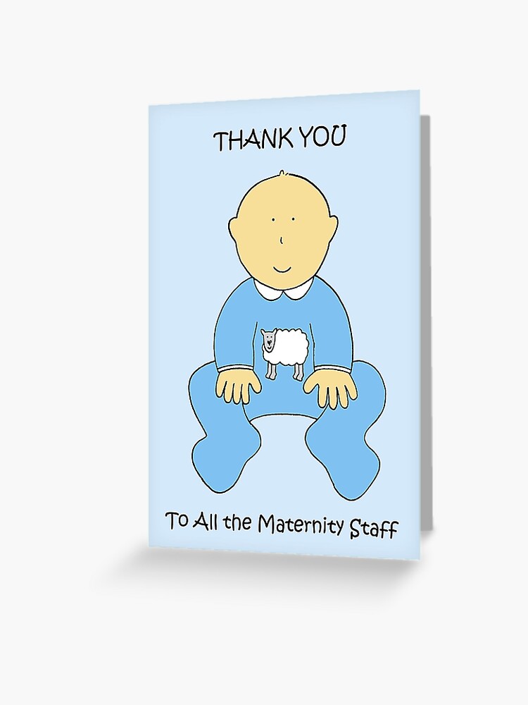 Carte De Vœux Merci Au Personnel De Maternite Naissance De Bebe Garcon Par Katetaylor Redbubble