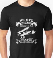 Pilot looking down at people Unisex T-Shirt