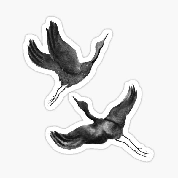 Flying Cranes Sticker