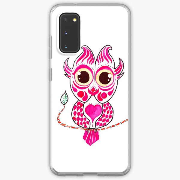 Watercolor Art | Pink Owl Samsung Galaxy Soft Case