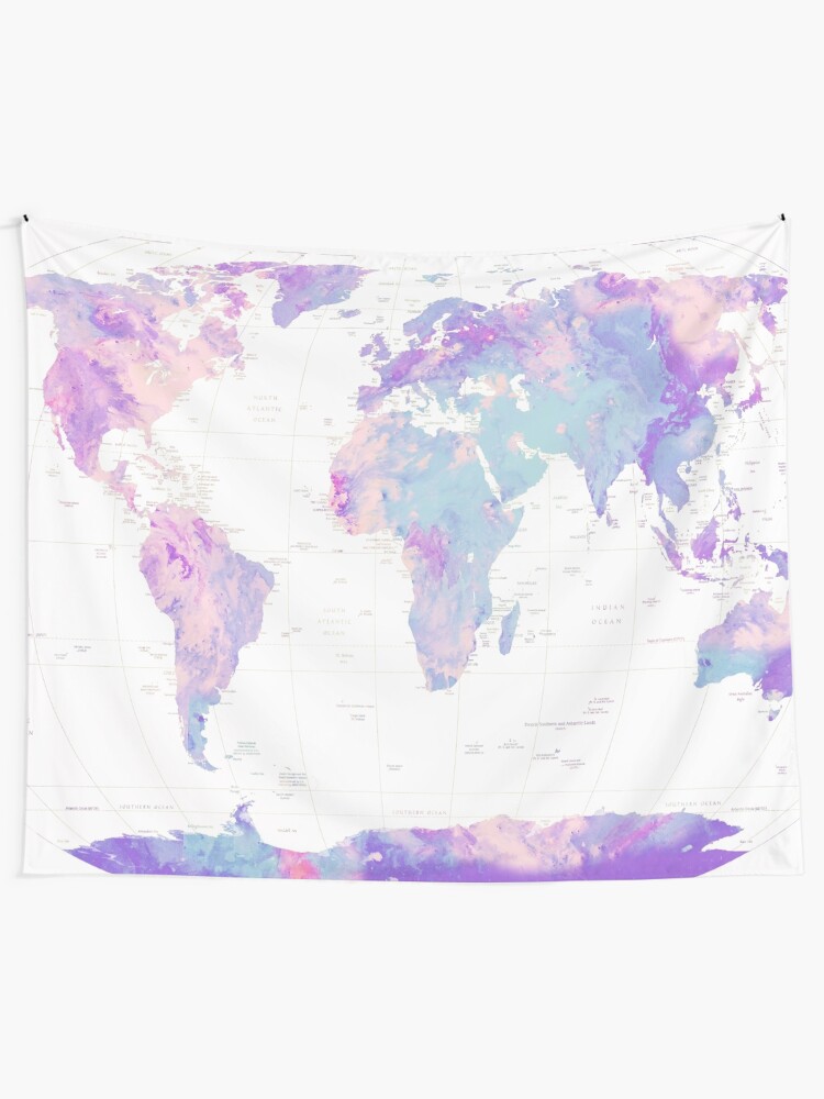 Alternate view of Unicorn Earth Map Tapestry