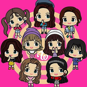 TWICE All 9 Members in chibi version - Tzuyu, Mina, Momo, Jihyo