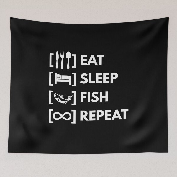 Item preview, Eat Sleep Fish Repeat designed and sold by Fairytale Farmer.