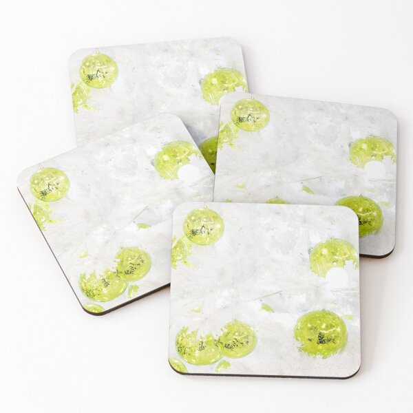 Item preview, Seasons Greetings - Frosty White with Chartreuse Accents designed and sold by Georgia Mizuleva.