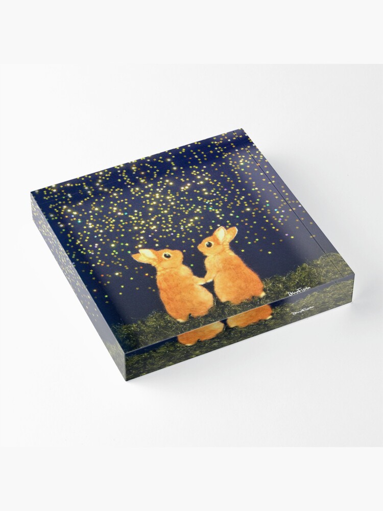 Alternate view of looking for shooting stars (2008) Rabbit / Bunny Art Acrylic Block