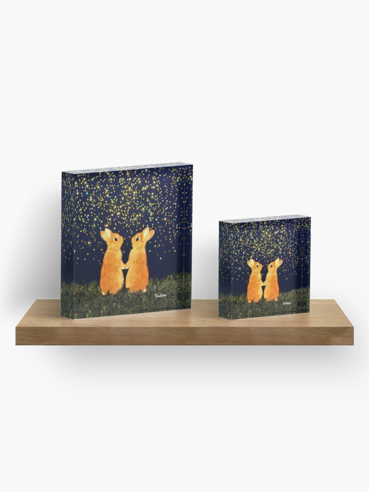 Alternate view of looking for shooting stars (2008) Rabbit / Bunny Art Acrylic Block