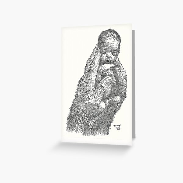 Newborn ink pointillism Greeting Card