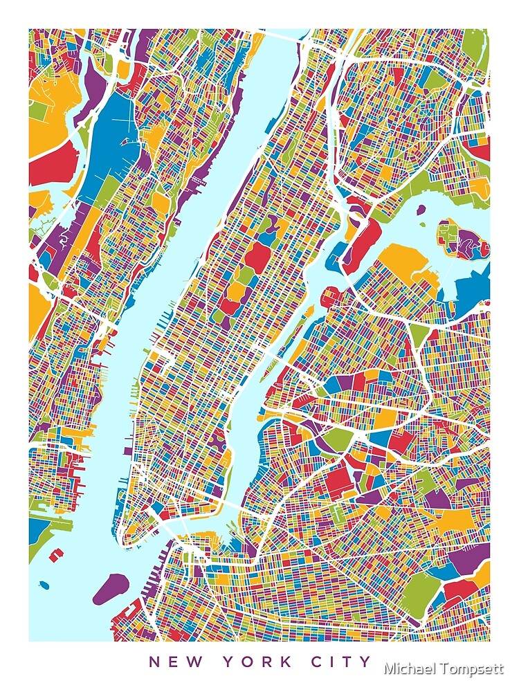 Disover New York City Street Map Premium Matte Vertical Poster