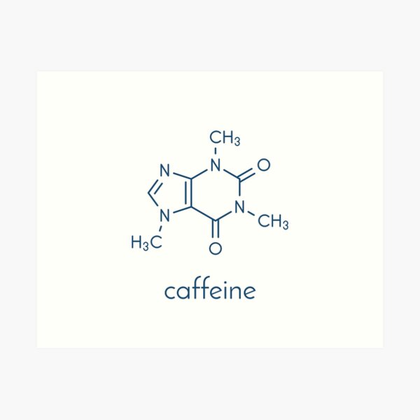 Aperçu de l'œuvre Molécule stimulante de caféine créée et vendue par molekuul.