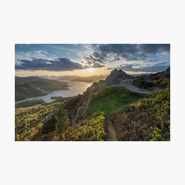 Loch Katrine from Ben A'an near sunset. Photographic Print
