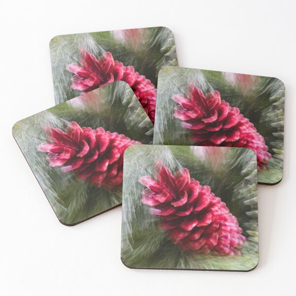 Item preview, Abstract Christmas - Red Pine Cone Blast designed and sold by Georgia Mizuleva.