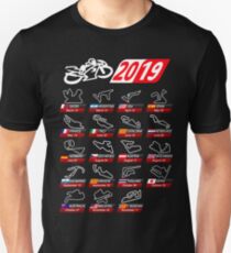 Calendar 2019 MotoGp circuits sport Unisex T-Shirt