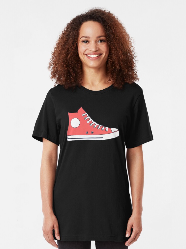 red converse shirt