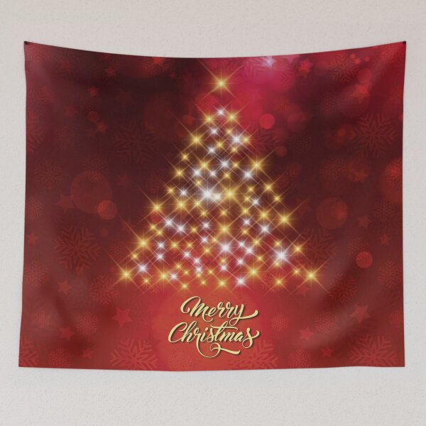 Item preview, Merry Christmas Sparkling Christmas Tree Red Gold designed and sold by livianasgifts.