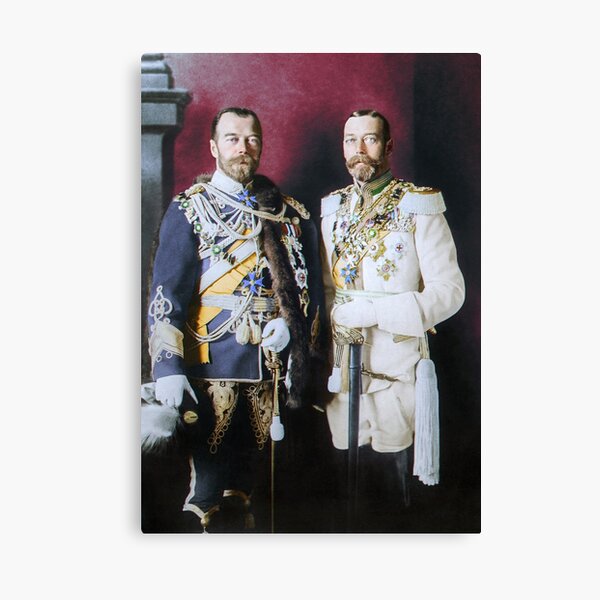 Artikel-Vorschau von Zar Nikolaus II. Und König Georg V. in deutschen Militäruniformen, Berlin, 1913, designt und verkauft von Marina Amaral.